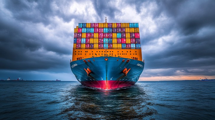 Home majestic cargo ship stockcake